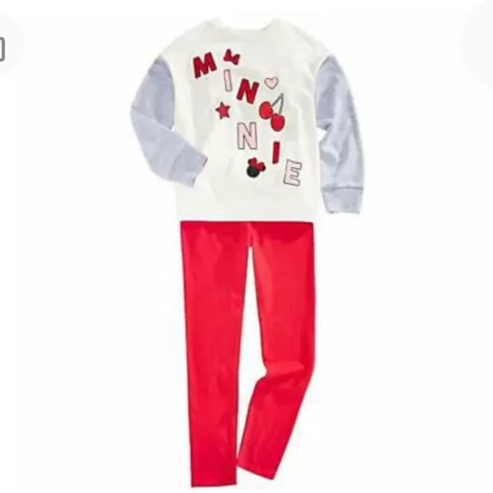 NEW Disney Girls Minnie Mouse Sweatshirt and Matching Leggings, Size 4 Girls